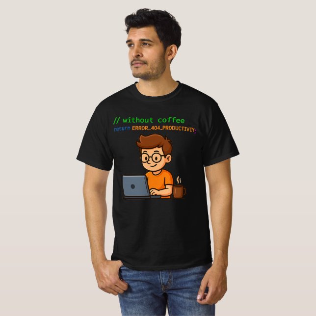 Programmer T-Shirt – Error 404 Productivity (Devant entier)