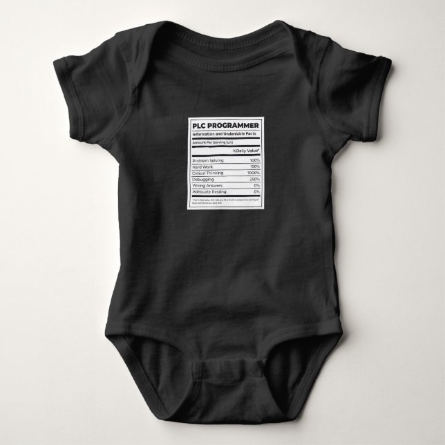 PROGRAMMERNÄHRUNGSFAKTEN-ETIKETT BABY STRAMPLER (Vorderseite)