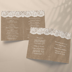 Programmes de collection de Mariages Burlap & Lace