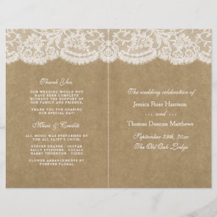 Programmes de collection de Mariages Kraft & Lace