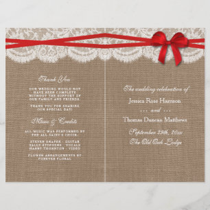 Programmes de collection de Mariages Rustic Red Bo