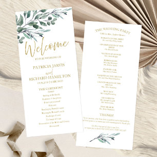 Programmes de mariage à feuilles d'eucalyptus 4x9