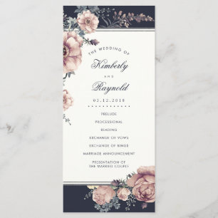 Programmes de mariage à l'aquarelle marine et mauv