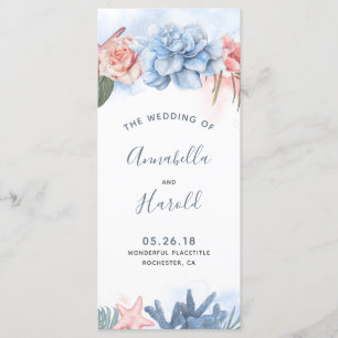 Programmes de mariage bleu et blanc