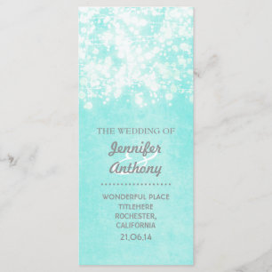Programmes de mariage bleu vintage
