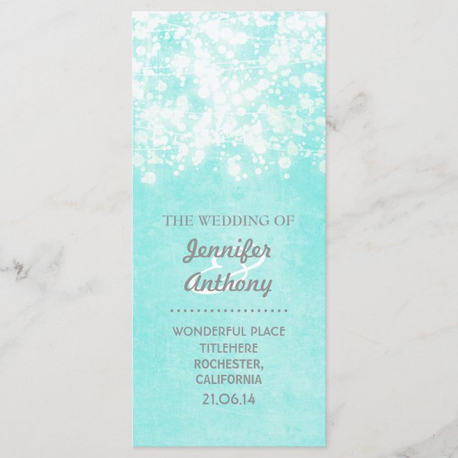 Programmes de mariage bleu vintage (Devant)