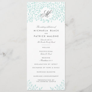 Programmes de mariage de jardin secret - menthe