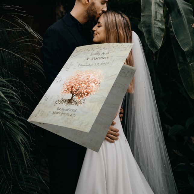Programmes de mariage de l'arbre à feuilles en cœu (Créateur téléchargé)