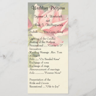 Programmes de mariage des Roses vintages