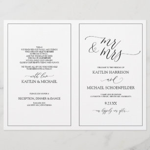 Programmes de mariage Élégante calligraphie maigre
