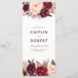 Programmes de mariage floral de Bourgogne