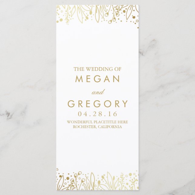 Programmes de mariage floral pour bébé (Devant)