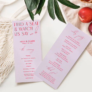 Programmes de mariage minimaux modernes violet et