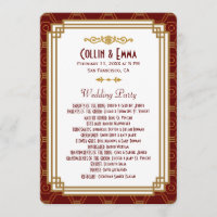 Programmes de mariage personnalisés Art Déco Bourg