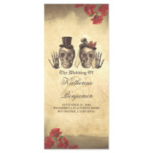 Programmes de mariage pour couple de crâne gothiqu