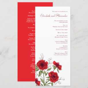 Programmes de mariage romantiques à la rose rouge
