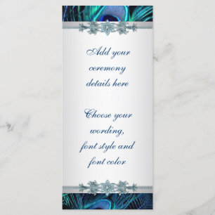 Programmes de mariage Royal Blue Silver Peacock