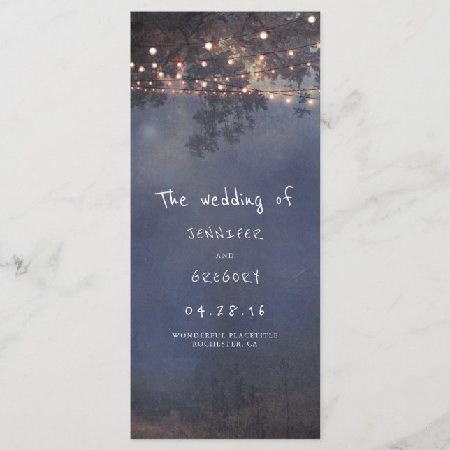 Programmes de mariage rustique avec arbre et corde (Devant)