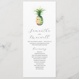 Programmes de mariage tropical Aquarelle Ananas