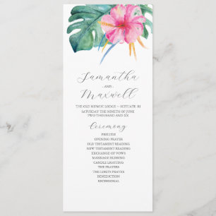 Programmes de mariage tropical Hibiscus rose Fleur