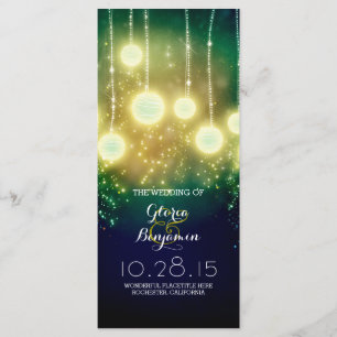 Programmes de mariage turquoises - lanternes roman