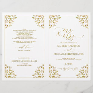 Programmes de mariage vintage calligraphie élégant