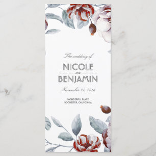 Programmes floraux d'aquarelles pourpres de Boho