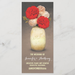 programmes rouges peints d'or de fleurs de pot de