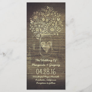 programmes rustiques floraux de mariage de pot de