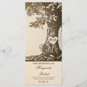 programmes vintages de mariage d'arbre d'amour