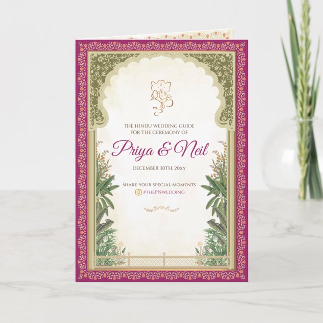 Programmführer für die indische Hochzeitsfeier Programm (Vorderseite)