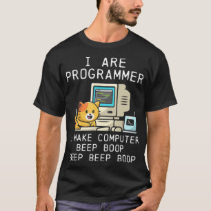 Programmier Cat Beep Boop Coding T-Shirt