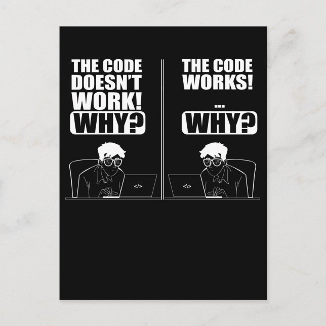 Programmier-Programmier-Spaß-Funny-Programmierer Postkarte (Vorderseite)