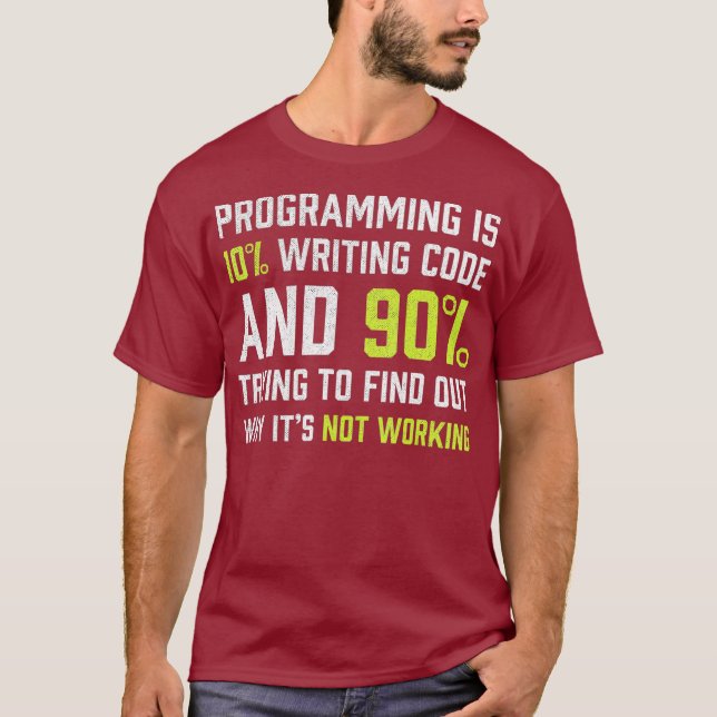 Programmieren ist 10 schreiben Code Funny Coding T-Shirt (Vorderseite)