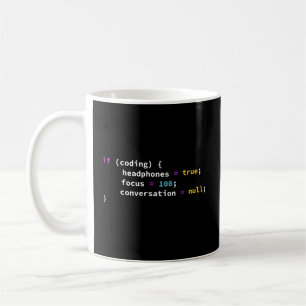 Programmieren von Joke If Coding Kopfhörer-Program Kaffeetasse