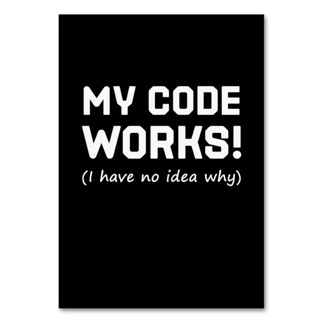 Programmieren von My Code Works Tischnummer (Vorderseite)
