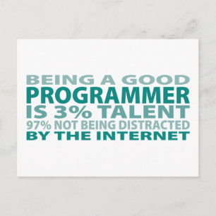 Programmierer 3% Talent Postkarte
