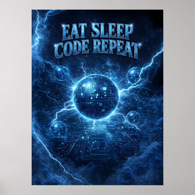 Programmierer-Code-Lightning-Core Poster (Vorne)