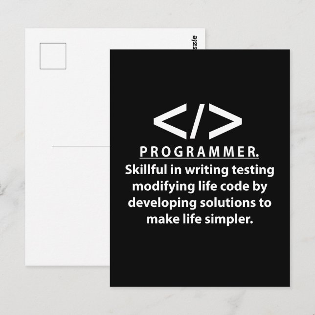 Programmierer Coding Entwickler Programmierer Postkarte (Vorne/Hinten)