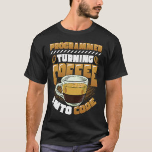 Programmierer, der den Kaffee in den Code-Programm T-Shirt