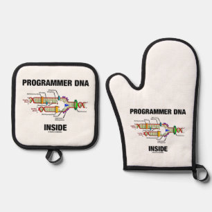 Programmierer-DNA Inside Molekularbiologie Humor Ofenhandschuh & Topflappen-Set