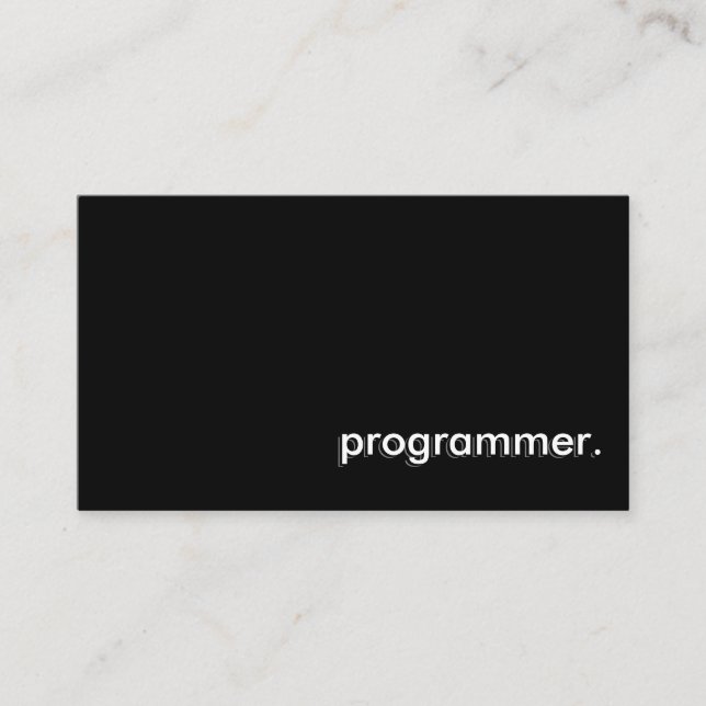 Programmierer Einfach Schwarz Visitenkarte (Vorderseite)