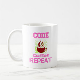 Programmierer für Computertechnik, rosa Kaffeetasse