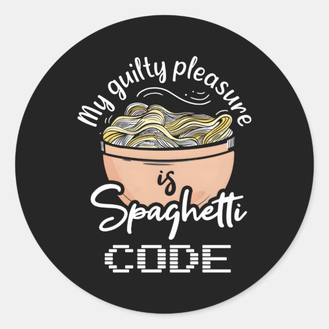 Programmierer für Spaghetti-Code Ita Runder Aufkleber (Vorderseite)