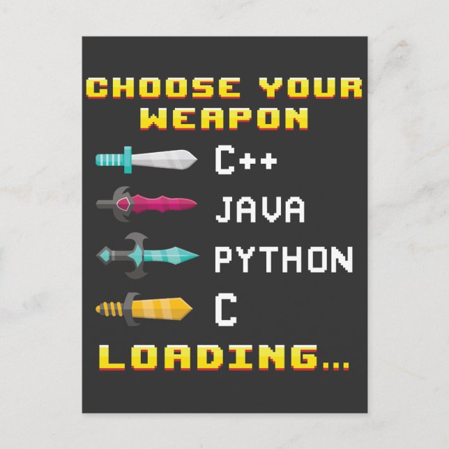 Programmierer Geek Java C Python Computer IT Nerd Postkarte (Vorderseite)