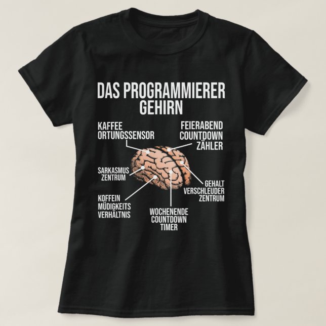 Programmierer Gehirn Funny Computer Skills Nerd Ad T-Shirt (Design vorne)