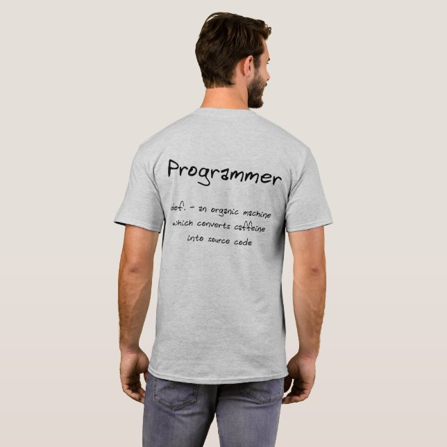 Programmierer Hoodie (Backprint) T-Shirt (Schwarz voll)