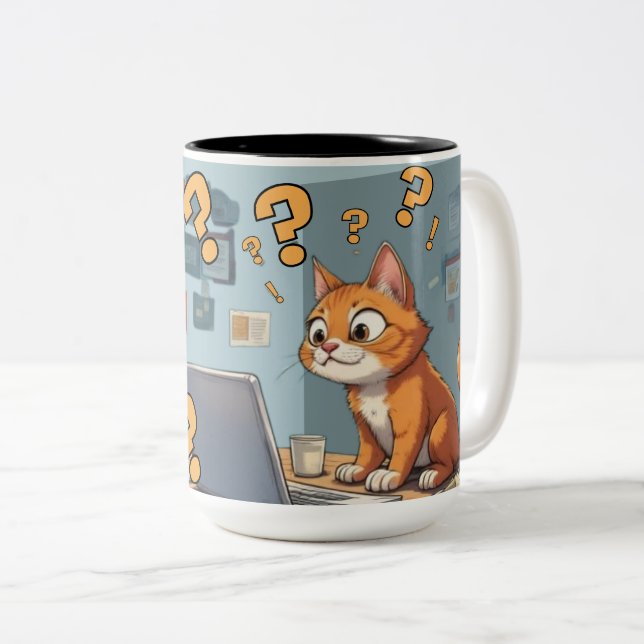 Programmierer Katzen Humor Code, Katzen, Kaffee –  Zweifarbige Tasse (VorderseiteRechts)