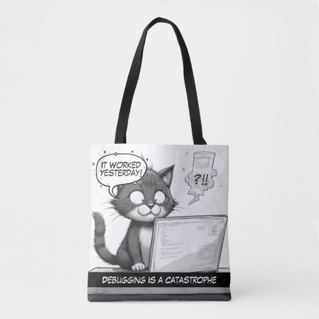 Programmierer-Katzen-Humor-Debugging-ist-eine-Kata Tasche (Vorderseite)