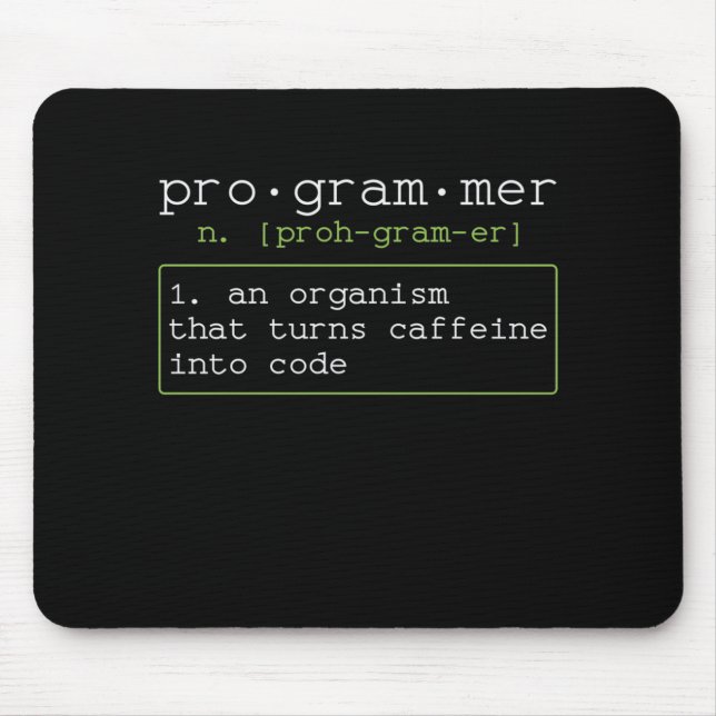 Programmierer liebt Kaffee Erklärung Mousepad (Vorne)